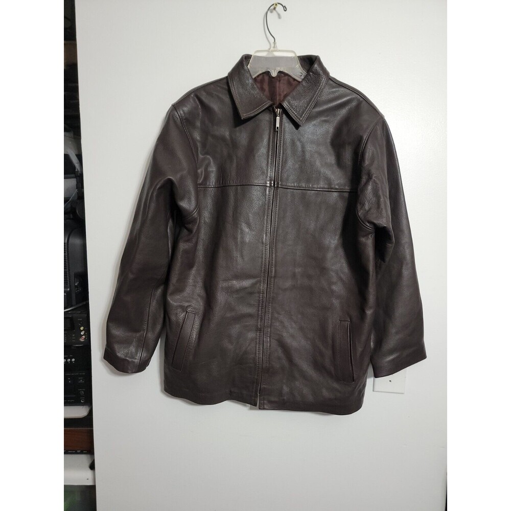 VTG SAVVEDRA Genuine  Leather Jacket Size LARGE Brown.